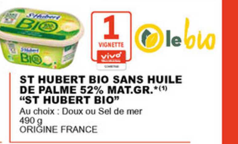 st hubert bio sans huile de palme 52% m.g. st hubert bio