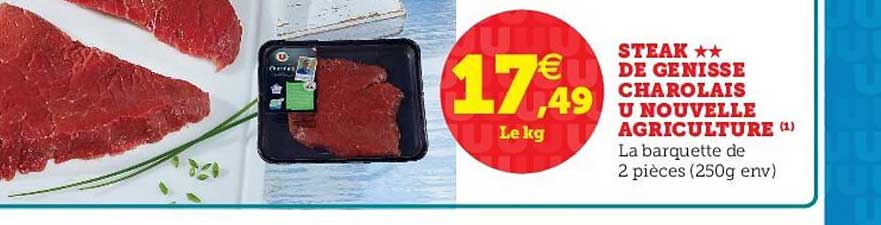 steak de génisse charolais u nouvelle agriculture
