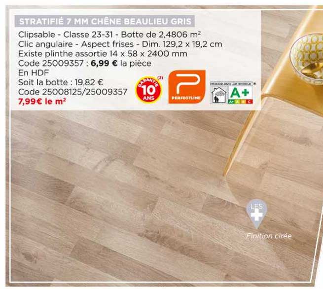 stratifié 7 mm chêne beaulieu gris perfectline