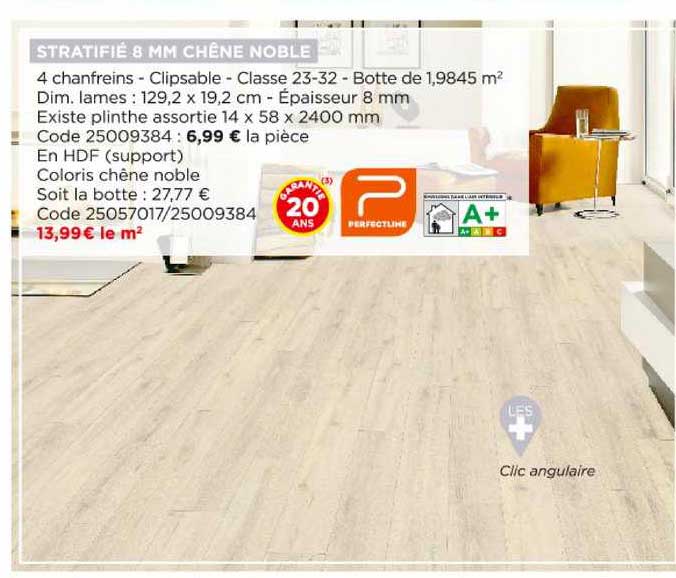 stratifié 8 mm chêne noble perfectline