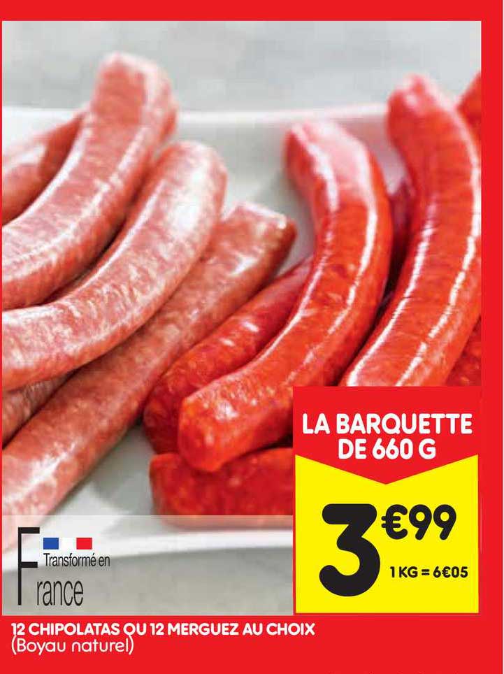 12 Chipolatas Ou 12 Merguez Au Choix