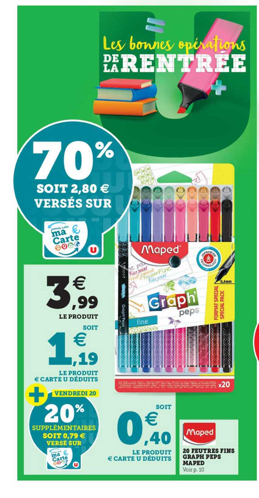 20 feutres fins graph peps maped