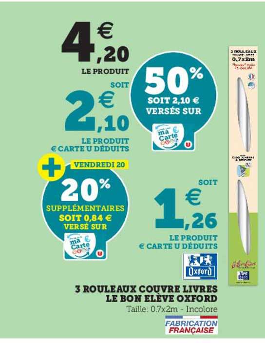 3 rouleaux couvre livres le bon élève oxford