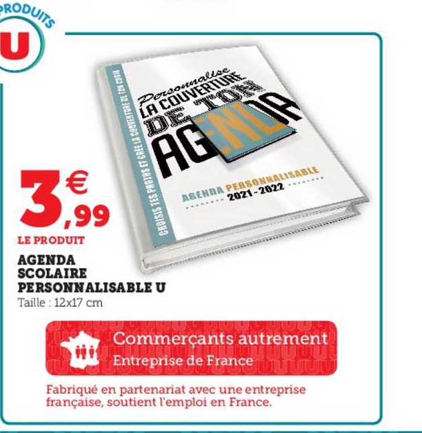 Agenda Scolaire Personnalisable U