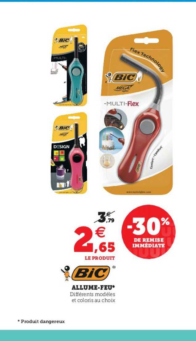 allume-feu bic -30% de remise immédiate
