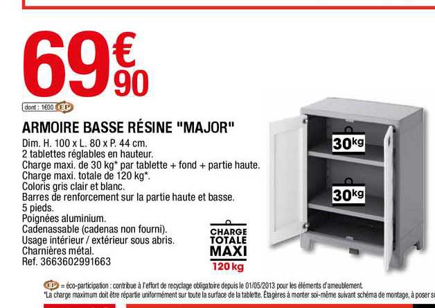 armoire basse résine "major"