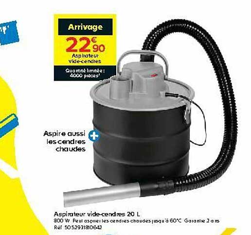 aspirateur vide-cendres 20 l