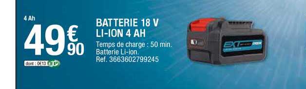 batterie 18 v li-ion 4 ah