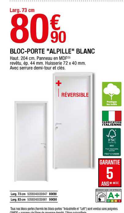 bloc-porte "alpille" blanc