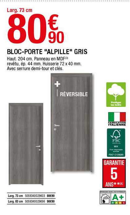 bloc-porte "alpille" gris