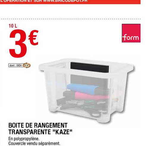 boîte de rangement transparente "kaze" form