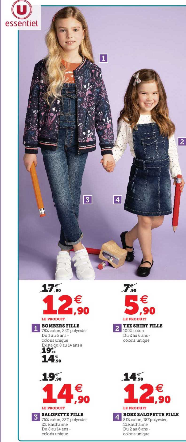 Bombers Fille, Tee-shirt Fille, Salopette Fille, Robe Salopette Fille