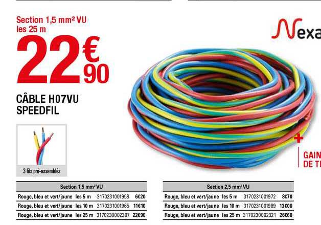 Câble H07vu Speedfil