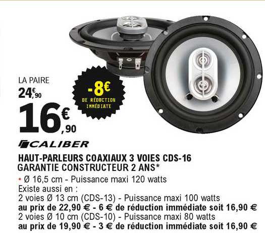 caliber haut-parleur coaxiaux 3 voies cds-16