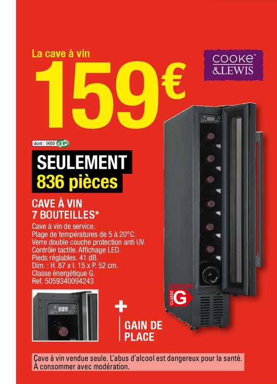 cave à vin 7 bouteilles cooke&lewis