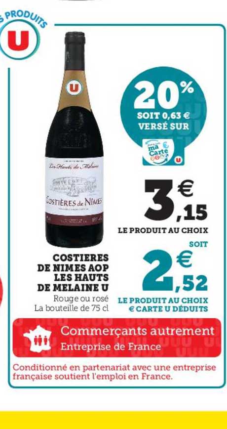 costières de nîmes aop les hauts de mélaïne u