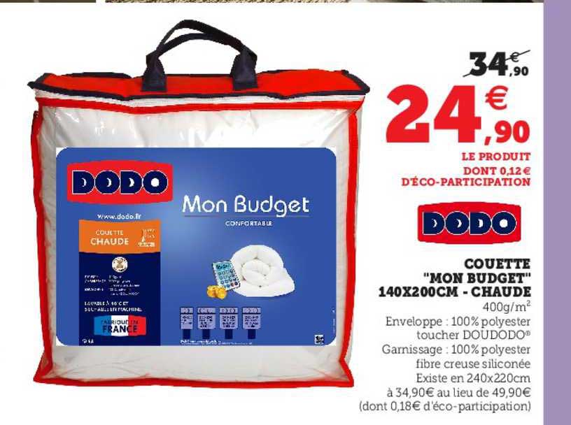 couette "mon budget" 140 x 200 cm - chaude dodo