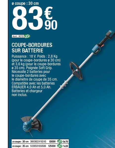 coupe-bordures sur  batterie