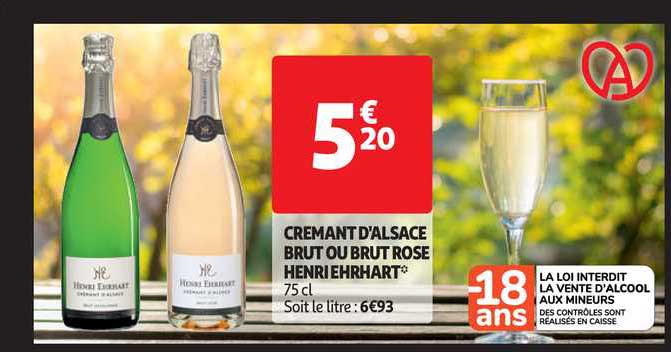 crémant d'alsace brut ou brut rose henri ehrhart