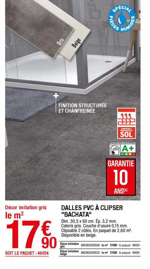 Dalles Pvc à Clipser "bachata"