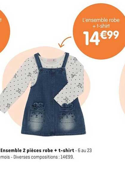 ensemble 2 pièces robe + t-shirt