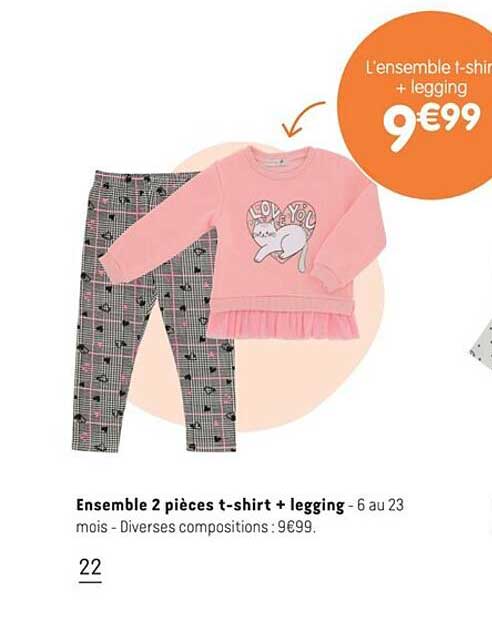 ensemble 2 pièces t-shirt + legging