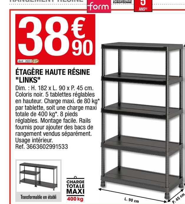 étagère haute résine "links"
