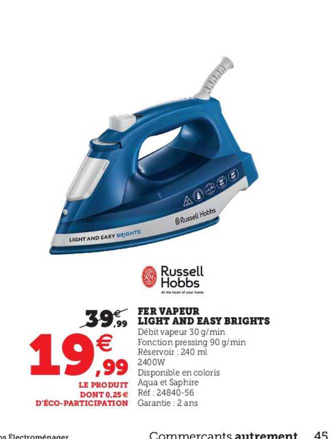 fer vapeur light and easy brights russell hobbs