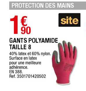 gants polyamide taille 8 site