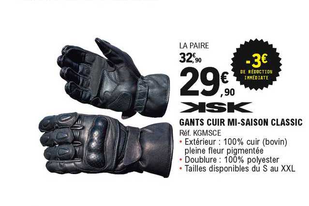 ksk gants cuir mi-saison classic