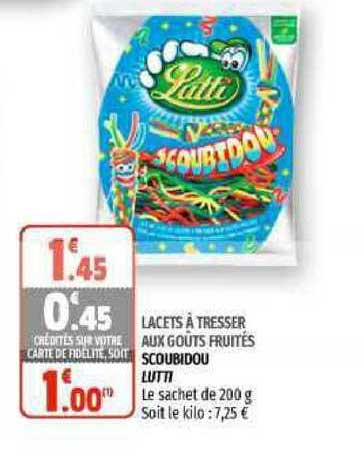 lacets à tresser aux goûts fruités scoubidou lutti