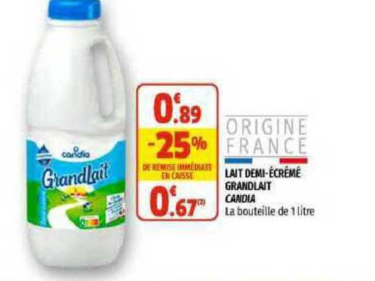 lait demi-écrémé granolait candia