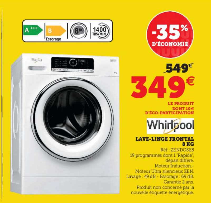 lave-linge frontal 8 kg whirlpool