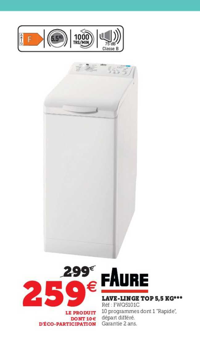 lave-linge top 5.5 kg faure
