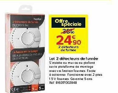 lot 2 détecteurs de fumée