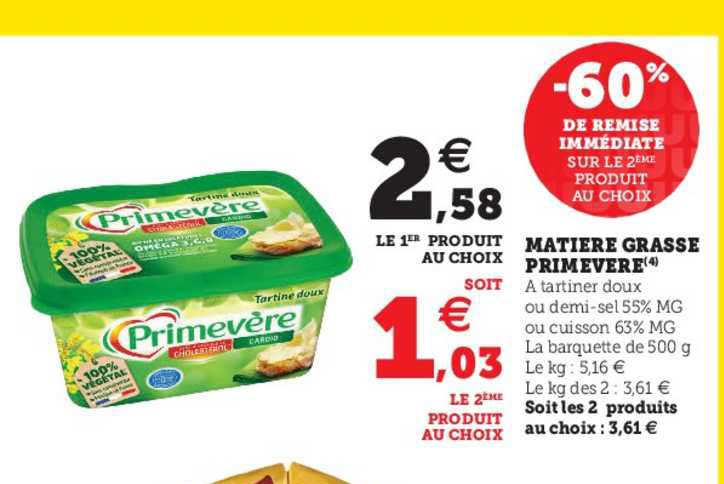 matière grasse primevère