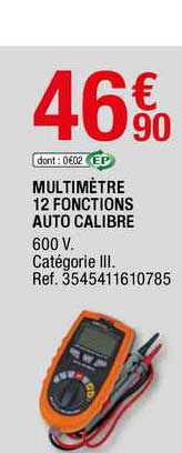 multimètre 12 fonctions auto calibre