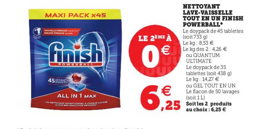 nettoyant lave-vaisselle out en un finish powerball