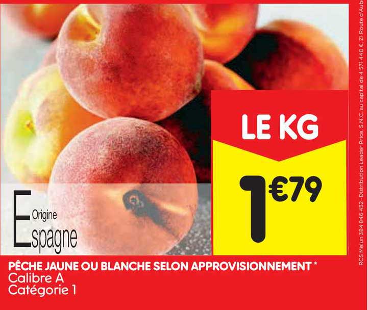 pêche jaune ou blanche selon approvisionnement