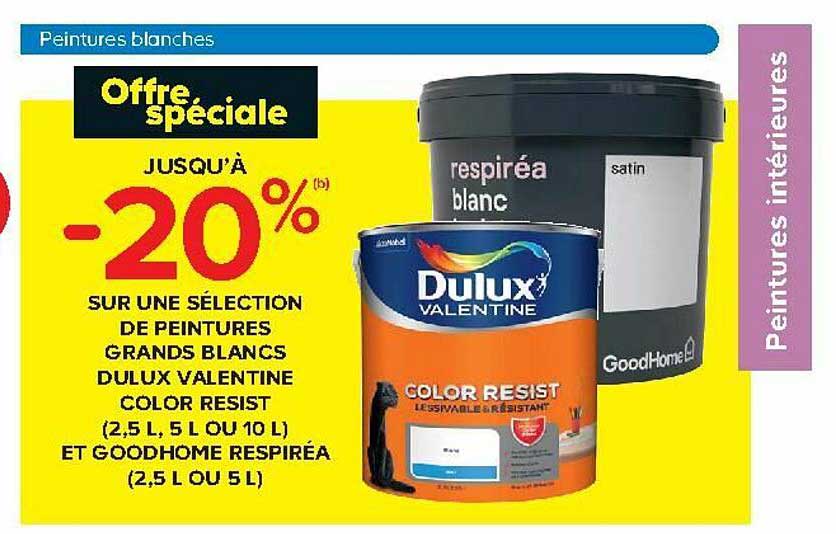 peintures grands blancs dulux valentine color resist et goodhome respiréa