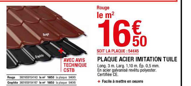 Plaque Acier Imitation Tuile