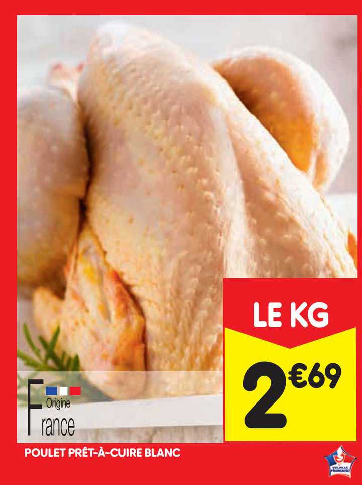 poulet prêt-à-cuire blanc