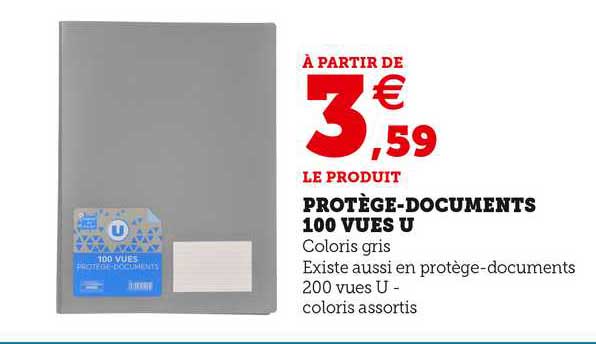 protège-documents 100 vues u