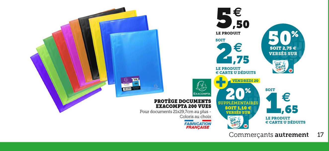 Protège Documents Exacompta 200 Vues