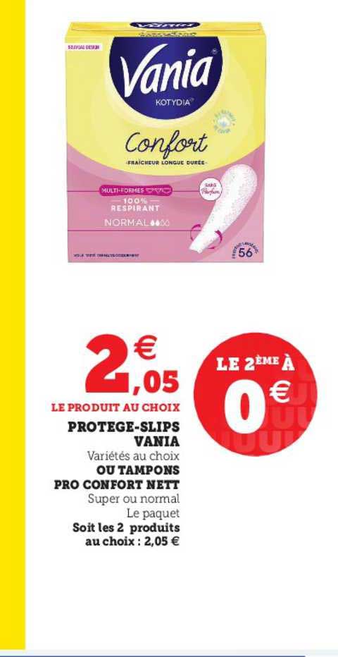 protège-slips vania ou tampons pro confort nett