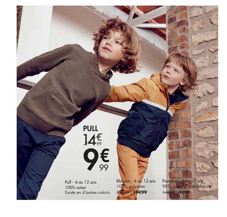 pull 4 au 12 ans, blouson, pantalon