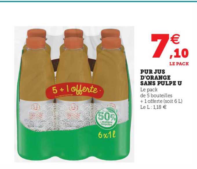Pur Jus D'orange Sans Pulpe U