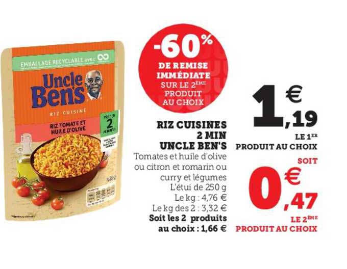 riz cuisinés 2 min uncle ben's