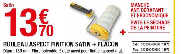 rouleau aspect finition satin + flacon
