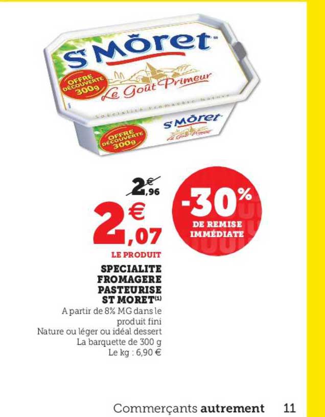 spécialité fromagère pasteurisé st môret